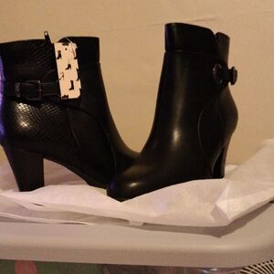 Classic Black Women's Ankle Booties with Side Buckle